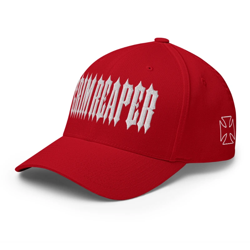 closed-back-structured-cap-red-left-front-66db1aa85bf2b White Grim Reaper Multicolour Structured Twill Cap Flexfit