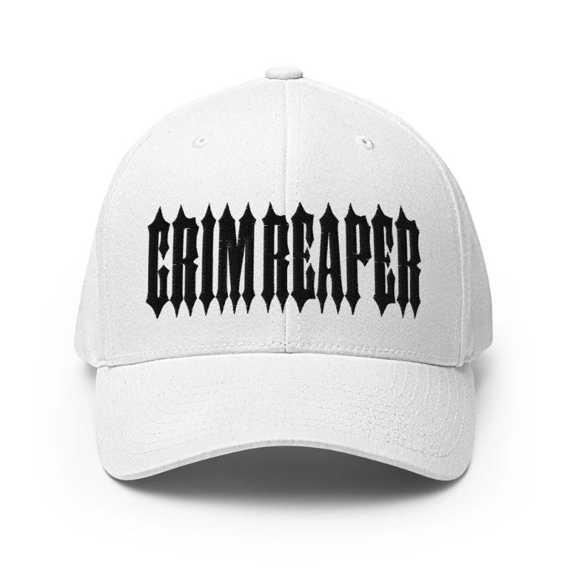 closed-back-structured-cap-white-front-66db195c7796d Black Grim Reaper Multicolour Structured Twill Cap Flexfit
