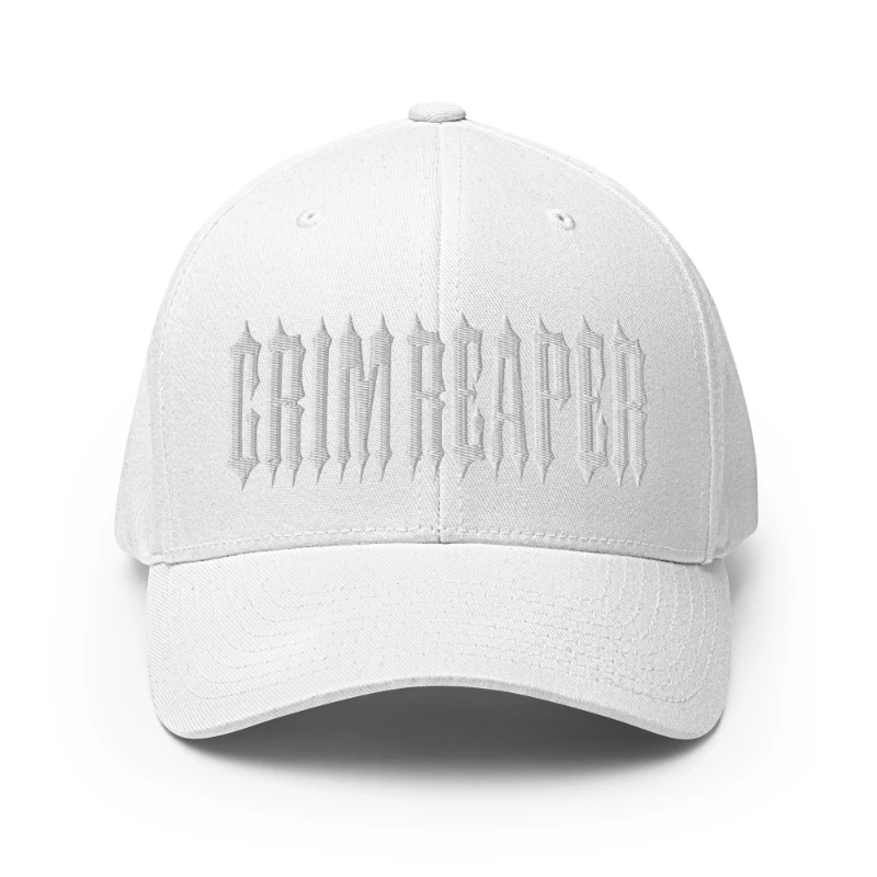 closed-back-structured-cap-white-front-66db277ae1ba1 Grim Reaper White Edition Structured Twill Cap Flexfit