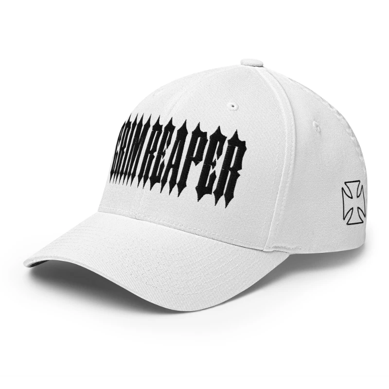 closed-back-structured-cap-white-left-front-66db195c83913 Black Grim Reaper Multicolour Structured Twill Cap Flexfit