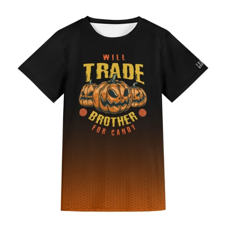 Halloween Will Trade Brother for candy Unisex Short Sleeve Tshirt