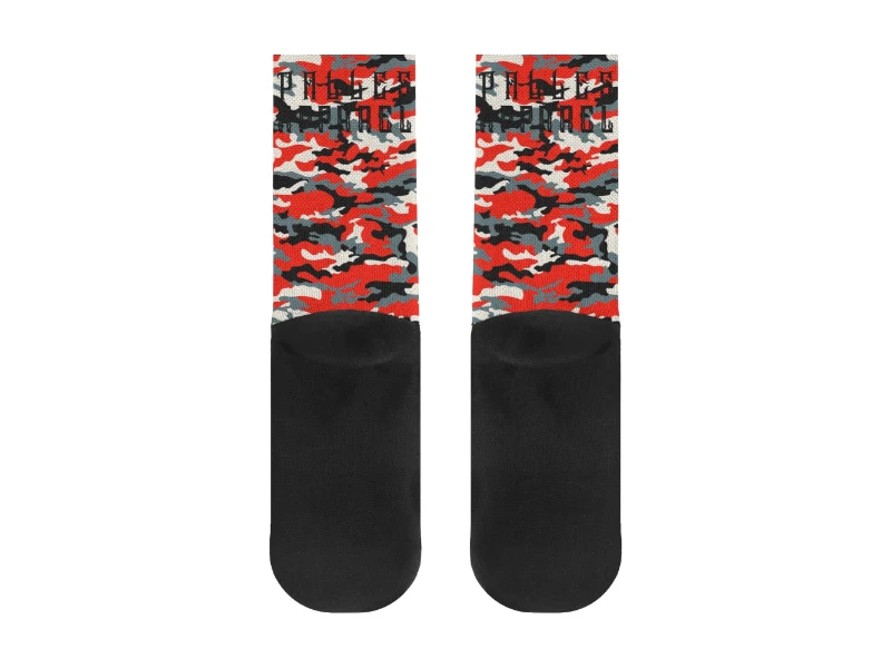 Red Camouflage & Skull Men's Premium PU Leather High Top Sneakers-V2