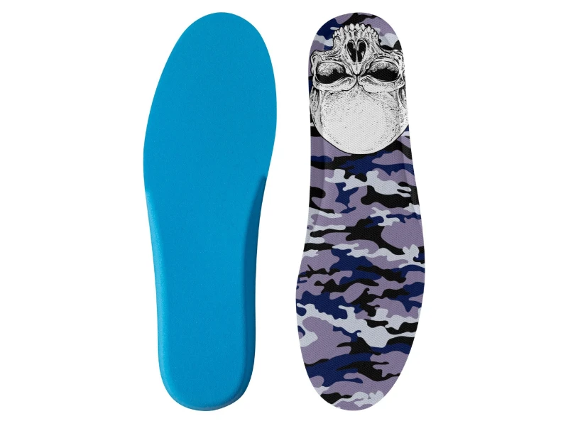 Dark Blue Camouflage & Skull Men's Premium PU Leather High Top Sneakers-V2