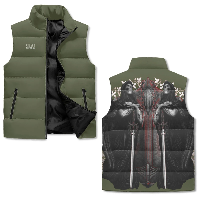 1739205107-2-UT8awbIRBP Shield Grim Reapers Unisex Lightweight Stand Collar Zip Up Puffer Vest