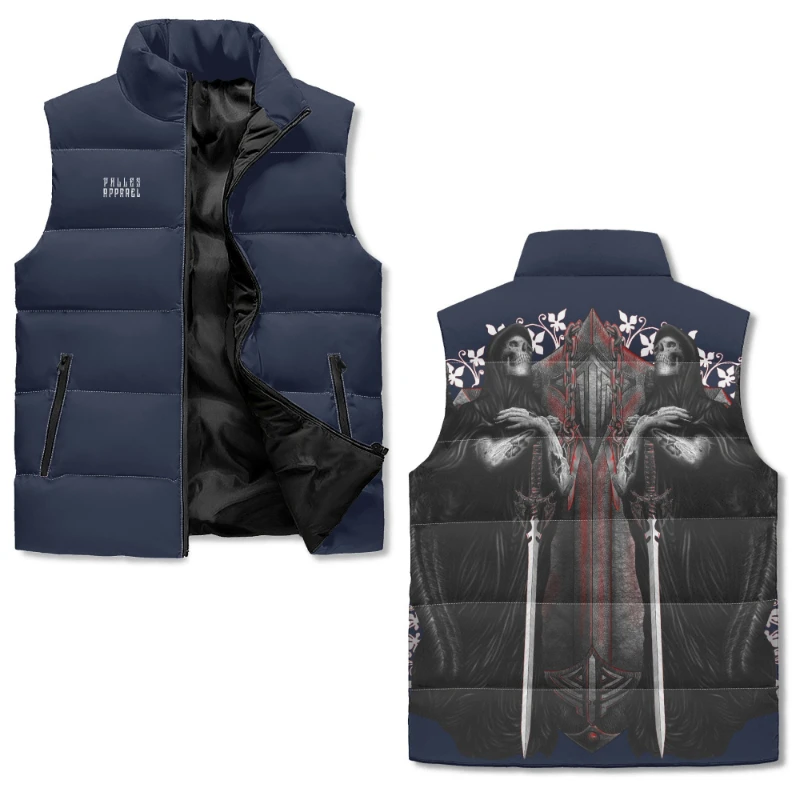 1739205583-2-Od5l2IWBcn Shield Grim Reapers Unisex Lightweight Stand Collar Zip Up Puffer Vest