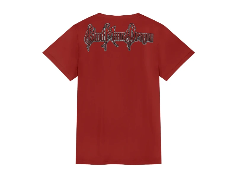 Blood Moon Dragon text on back Unisex Short Sleeve T-shirt