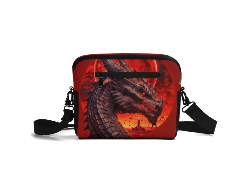 Blood Moon Dragon PU City Pack Laptop Shoulder Bag