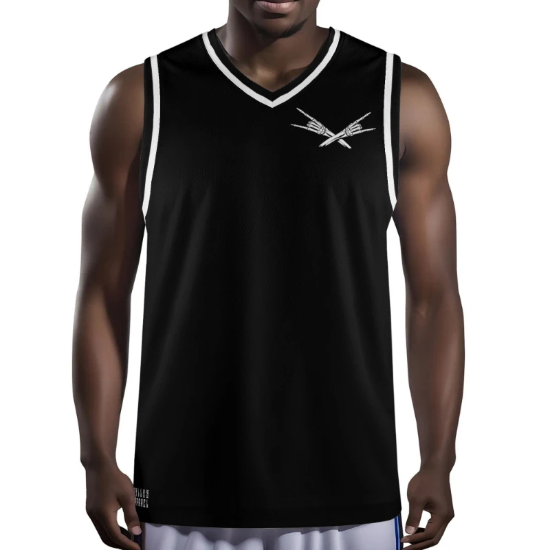 Metal X skelly Hands Mens Basketball Jersey