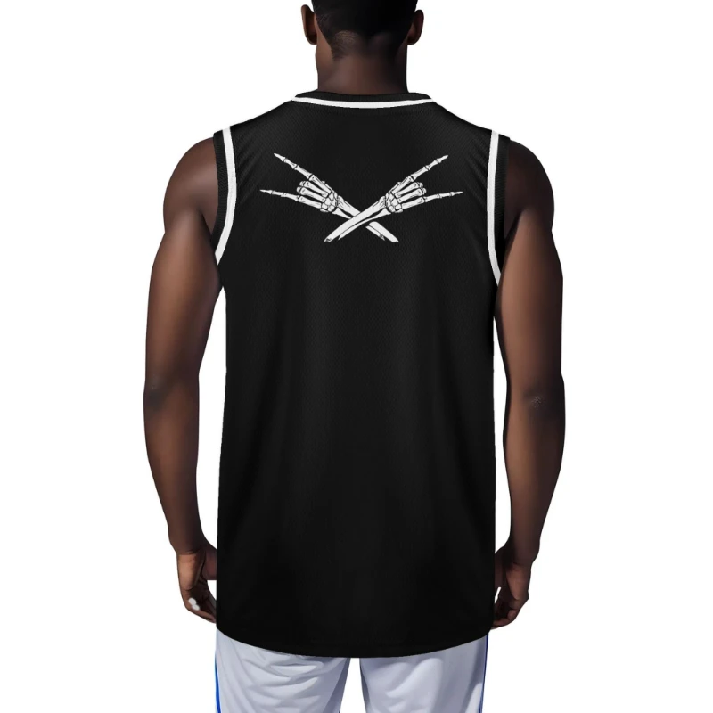 Metal X skelly Hands Mens Basketball Jersey