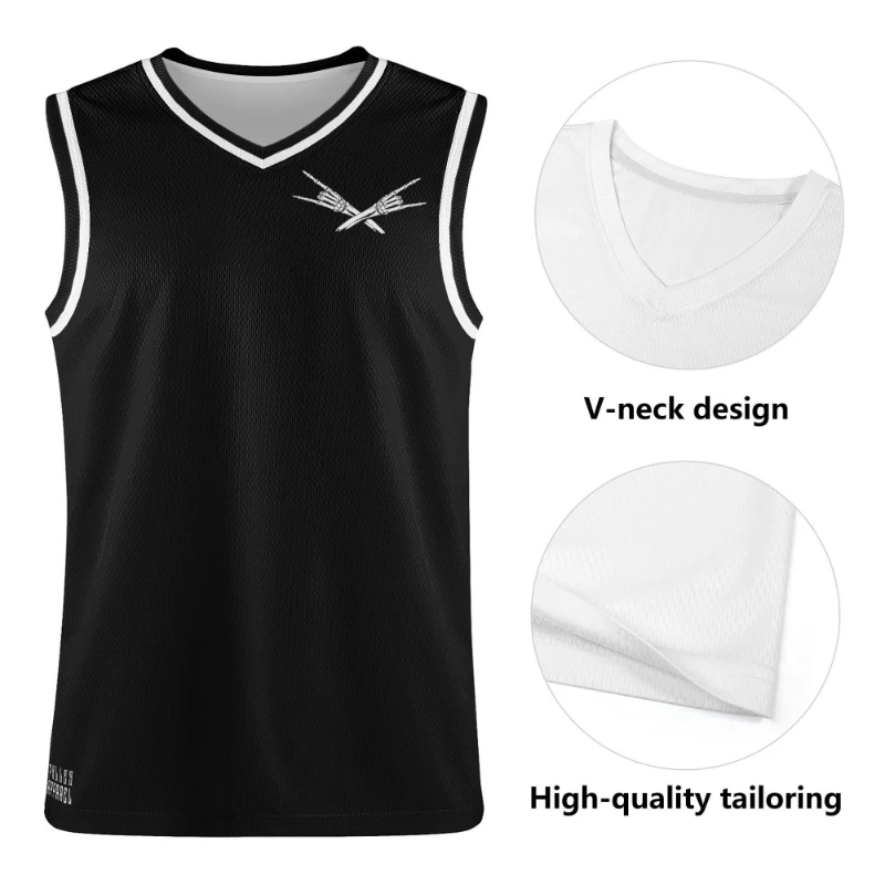 Metal X skelly Hands Mens Basketball Jersey