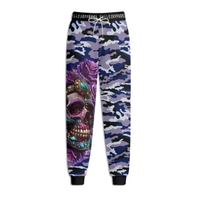 Blue Camouflage Voodoo skull Unisex Sweatpants