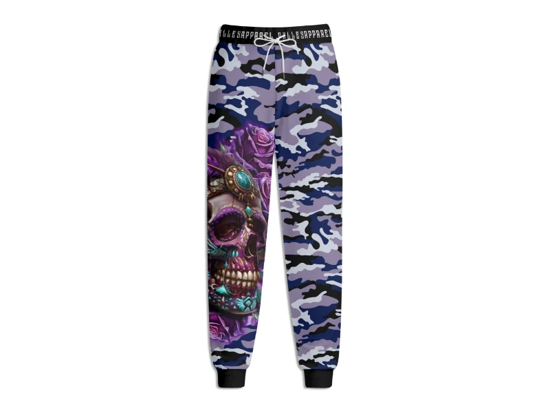 Blue Camouflage Voodoo skull Unisex Sweatpants