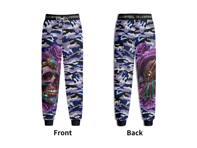 Blue Camouflage Voodoo skull Unisex Sweatpants