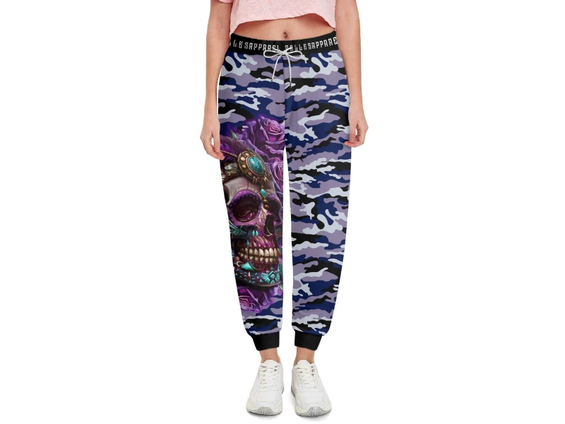 Blue Camouflage Voodoo skull Unisex Sweatpants
